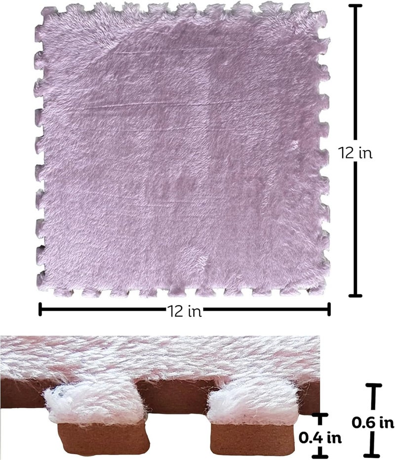 MADE4ALL Interlocking Carpet Tiles 4 PCS Pack – Soft Plush Floor Tiles for Small Areas, Nursery, Kids Room, Bedroom & Home Office – Washable, Non-Slip, Easy DIY Install – Light Pink - Image 2